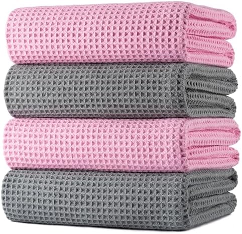 POLYTE 430 GSM Poly Blend Microfiber Quick Dry Waffle Bath Towel, 30x60 in by Polyte