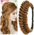 Synthetic Hair Braided Headband Classic Wide Strands Wedding Disorderly Fluffy Braids Wig Band Women Beauty Accessory by TOECWEGR
