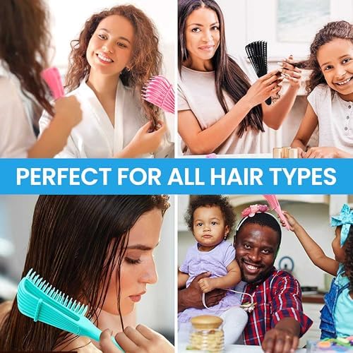 Premium Detangler Hair Brush w/Ergonomic Grip (Black) - Image 5