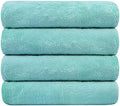 JML Microfiber Bath Towels, 30" x 60", 4 Pack, Green-Floral by JML