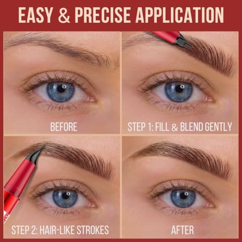 Vevivia 2-Pack Eyebrow Pen Set for Natural Hair-Like Brows, Dark Brown - Image 6