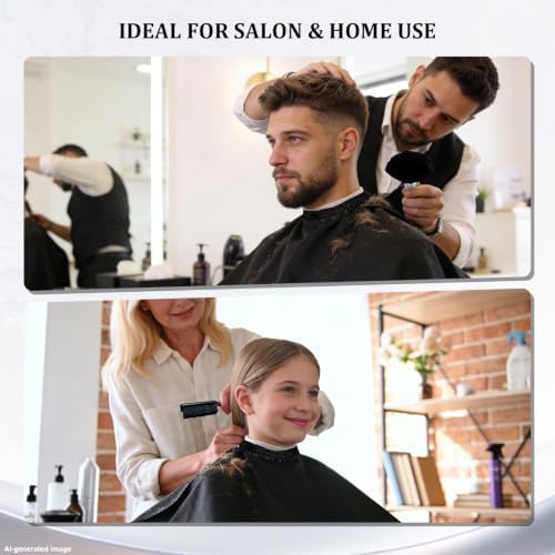Barber Brush Neck Duster Set, 3-Piece Haircut Cleanup Kit with Hair Cutting Cape and Small Cleaning Brush, for Neckline Cleanup, Salon and Home, Black - Image 6