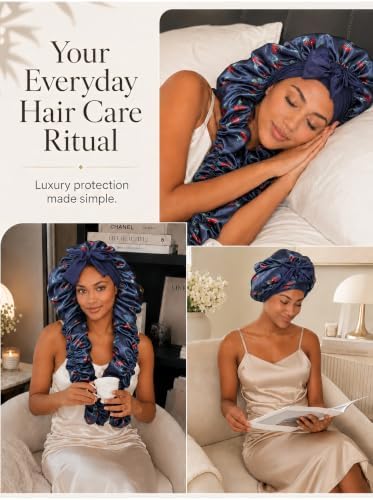 Double Layer Slik Like Satin Bonnet, 33-43" XXL Bonnet for Braids Long Hair - Image 4