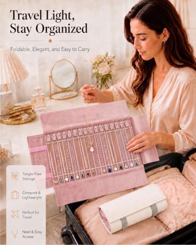 Travel Necklace Organizer, Tangle Free Jewelry Case, 16 Slots - Image 6