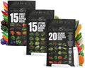 20 Vegetable + 15 Lettuce & Salad Greens + 15 Sweet & Hot Pepper Seeds Variety Pack Bundle 11950+ Non-GMO Heirloom Garden Seeds for Planting by SproutMeSeeds