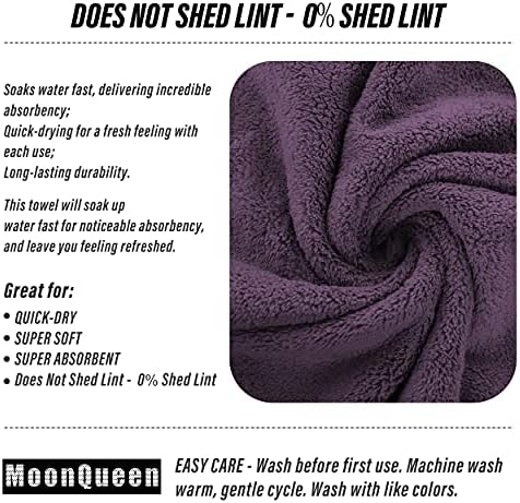 MOONQUEEN 18 Pack Premium Hand Towels - Quick Drying - Microfiber Coral Velvet Highly Absorbent Towels - Multipurpose Use as Hotel, Bathroom, Shower, Spa, Hand Towel 16 x 28 inches (Plum) - Image 4