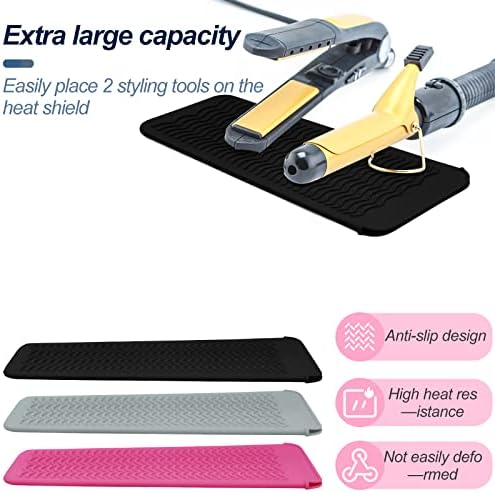 Silicone Heat Resistant Mat Pouch for Hair Straightener,Curling Iron, Black - Image 5