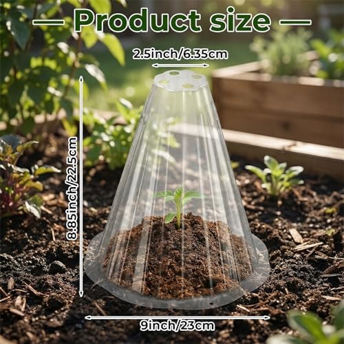 Cloches for Plants, 20pcs Transparent Plant Covers, Reusable Plant Protectors from Animals Plant Bell Cover Freeze Protection, Garden Cloches from Birds, Slugs, Frost, Freeze Weather - Image 3