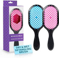 Detangling Brush,2 Pack Detangler Brush, Gentle & Effective Detangling on Wet or Dry Fragile Hair Types,Ultra-light, Detangling Brsuh ventilated and antistatic hairbrush (Pink+blue) by Mejglrc