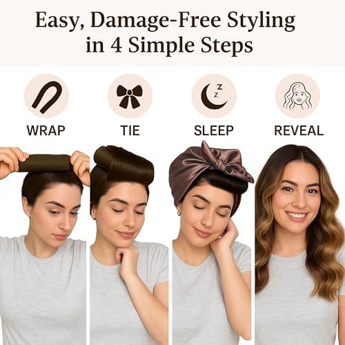 VISOFO Heatless Curls Overnight, Rods for Blowout Look, 3 Set, Black - Image 2
