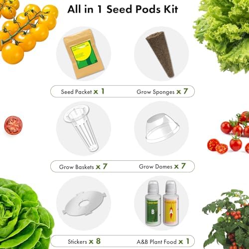 LYKOCLEAN Low-calorie Salad Seed Pods for AeroGarden, Ahopegarden, iDOO Hydroponics Growing System, 350 Seeds+ Including American Fast Lettuce, Buttercrunch Lettuce, Red Tomato, Golden Tomato (7-Pods) - Image 4