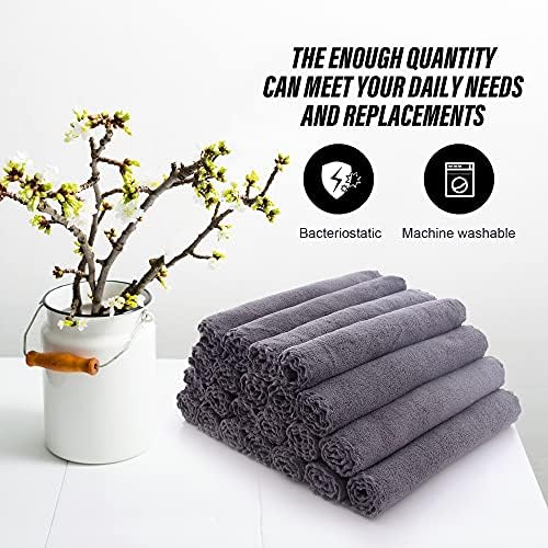 MOONQUEEN Ultra Soft Premium Washcloths Set - 12 x 12 inches - 72 Pack - Quick Drying - Highly Absorbent Coral Velvet Bathroom Wash Clothes (Grey) - Image 5
