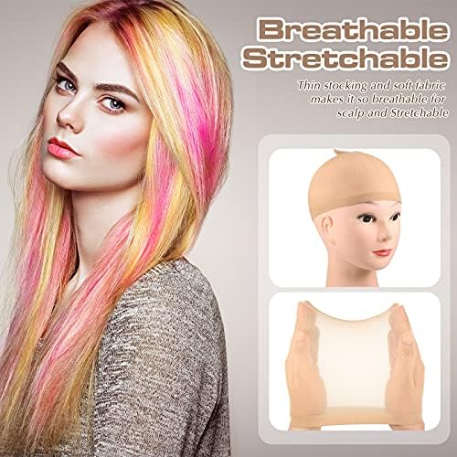 Waydress 100 Pcs Wig Caps Nylon Stocking Caps Elastic Stretchy,Black - Image 5