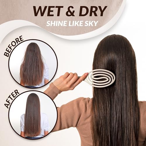 marQus Detangle Boar Brush Women and Men, Exclusive Ultra-soft bending Bristles and Body - Glide Through Tangles With Ease For All Hair Types - Women, Men, Wet And Dry Hair, 1pcs Brown Brush - Image 5