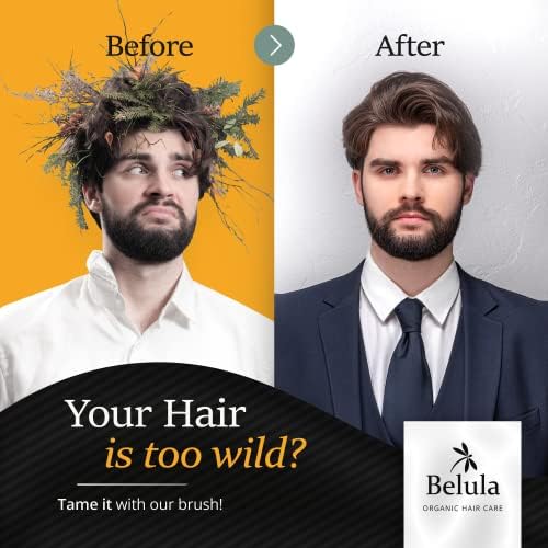 Belula Men's Hair Grooming Set, Boar Bristle and Nylon Pin Brush, Comb, Bag - Image 2