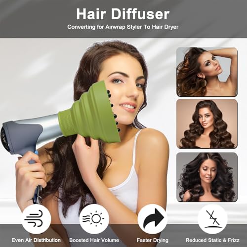 Universal Collapsible Hair Dryer Diffuser Attachment-Foldable Portable Travel and Easy Storage Hair Diffuser Fit Most Hair Dryers with Nozzle Diameter D-1.575Inch to 1.968 Inch (4-5cm)- Green - Image 5