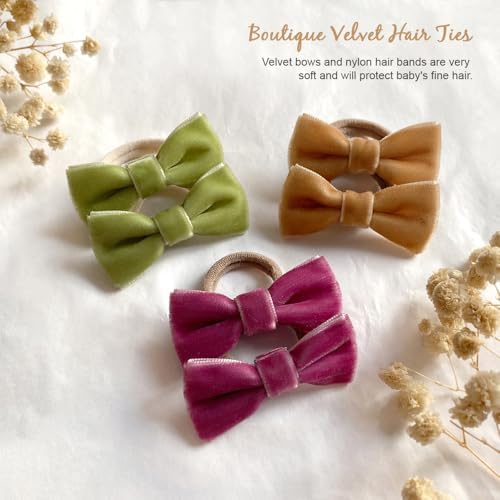 Cherssy 24pcs Toddler Hair Ties with 2" Velvet Bows for Girls - Image 4