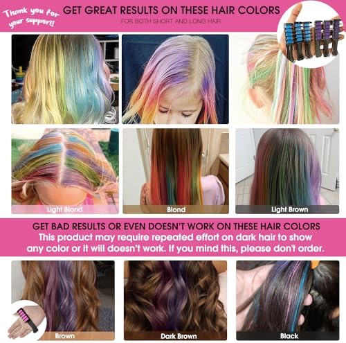 Hair Chalk Comb – Temporary Dye for Kids, Washable & Fun for Parties - Image 2
