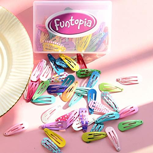Toddler Hair Clips, Funtopia 80 Pcs (1.2 Inch, 3cm) Cute Mini Snap Hair Clips for Baby Girls Kids, Colorful Small Snap Barrettes Metal Barrette for Fine Hair (Pack of 2) - Image 4