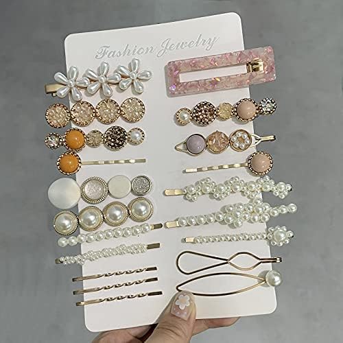 Mehayi 20 PCS Pearls Hair Clips Fashion Korean Style Acrylic ResinHairpins / Barrettes for Women and Ladies Girls Headwear Styling Tools Hair Accessories Bobby Pins - Image 2