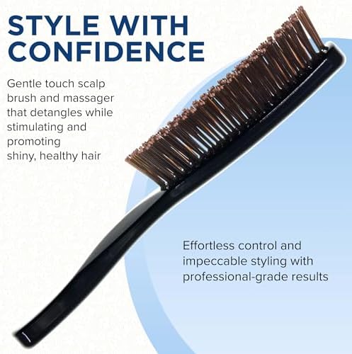 Giorgio Gentle Black Full Size Hair Brush – 7.75 Inch, Men, Women & Kids, Soft Bristles for Sensitive Scalp, Detangler Brush, Scalp Massager, Wet or Dry - Image 4