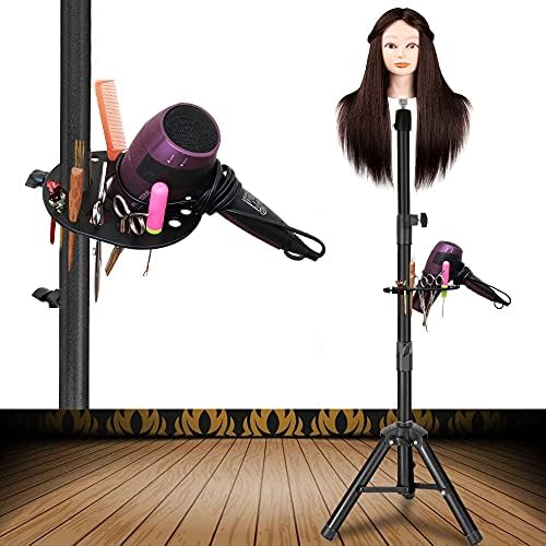 ZQIAN BEAUTY 55 Inch Heavy-duty Wig Head Stand, Adjustable Metal Mannequin Head Stand Tripod For Hairdressing Training Head, Wig Stand Tripod with Tool Tray (Black, Mannequin Head Not Included) by ZQIANBEAUTY