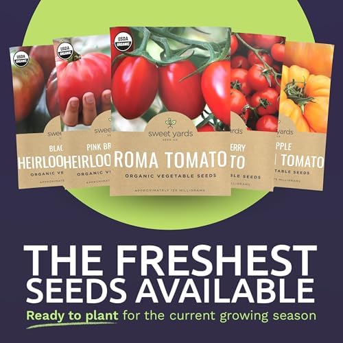 Organic Tomato Seeds Variety Pack - 5 Individual Packs - 2026 Season - Roma, Pink Brandywine, Sweetie Cherry, Black Krim & Pineapple. for Indoor & Outdoor Planting (Non-GMO, Certified Organic) - Image 3
