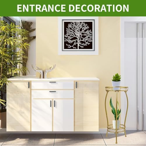 LOYAL TIGER Plant Stand Indoor Outdoor, 2 Tier 27" Tall Metal Shelf, Gold - Image 6