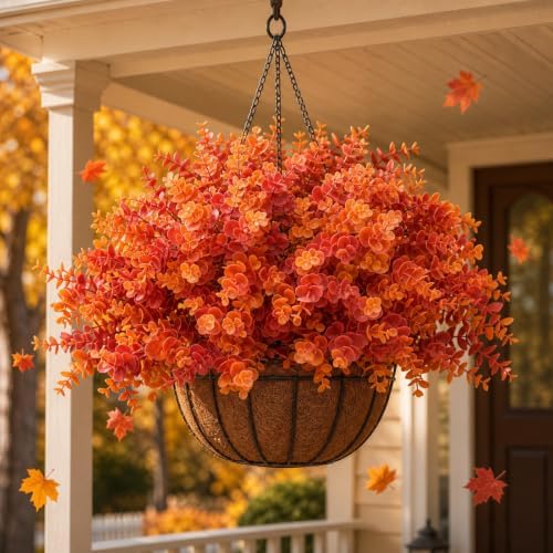 Fall Artificial Boxwood Plants Faux Greenery for Outdoor Porch Planters - Image 5