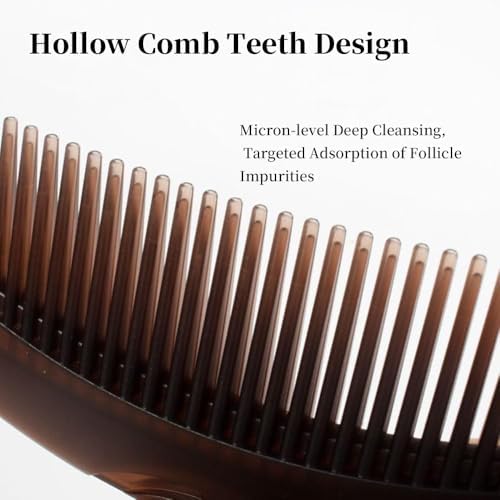 Dandruff Comb with Self-Cleaning Hollow Teeth & Massage Handle - Scalp Detox Comb for Flakes, Build Up Removal, Scalp Exfoliating Hair Brush for Women/Men/Kids - Image 2