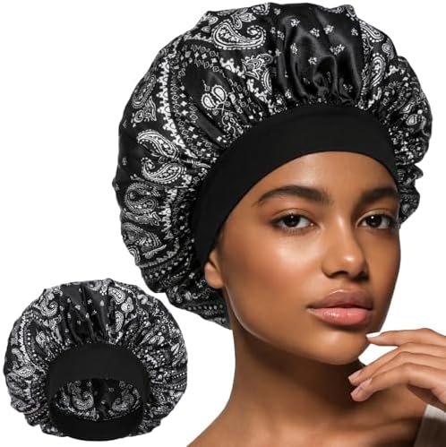WLLHYF Silk Bonnet for Men, Satin Bonnet Elastic Band Silk Sleep Cap Soft Adjustable Hair Cap Hair Wrap for Women Sleeping by WLLHYF