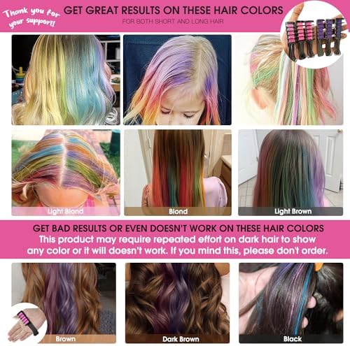 Hair Chalk Comb – Temporary Dye for Kids, Washable & Fun for Parties - Image 2