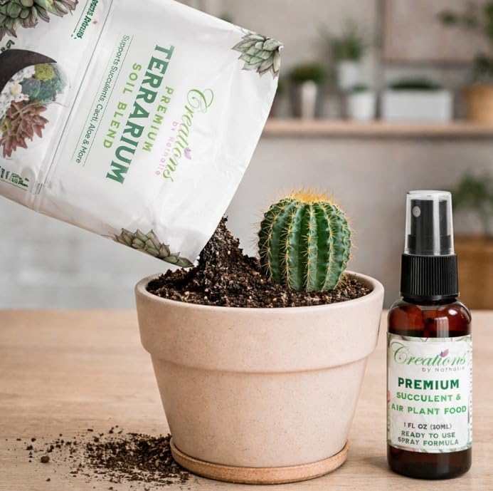 Creations by Nathalie Succulent Terrarium Soil Mix & 1oz Plant Food Kit - Image 6