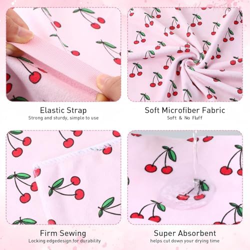 Hahafelt 2 Pack Large Microfiber Hair Towels, 23" x 40" Pink Hair Turban - Image 4