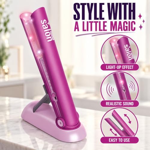 18 PCS Girls Beauty Hair Salon Toy Kit with Hairdryer, Straightener & Styling Accessories, Fashion Pretend Play Doll Stylist Set for Kids and Toddlers - Image 2