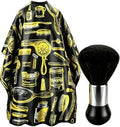 Professional Hair Cutting Cape with Neck Duster Brush, Salon Barber Cape, Hairdressing Accessories Yellow Stripe by Borogo