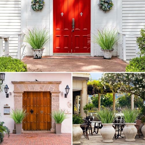 24 Pack Bulk Artificial Plants, Fake Greenery Onion Grass Shrubs Flowers Green Wheat Grass Leaves for Home Office Living Room Indoor Outdoor Gardening Vase Pot Decor - Image 5