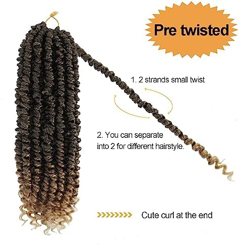 Passion Twist Hair 10 Inch Passion Twist Crochet Hair 9 Packs Pre twisted Crochet Hair for Black Women Crochet Passion Twist Hair Pre looped T27 - Image 3