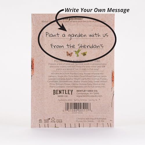 Bentley Pollinator Mix - Pre-Filled, Non-GMO, Non-Coated Butterfly Packets - 25 Annual Wildflower Seeds - Perfect Eco-Friendly Gift - Image 4