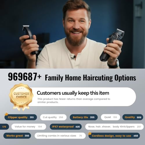 Jack & Rose Hair Clippers for Men Set Professional, Cordless Men Hair Trimmer, Electric Shavers - Image 5