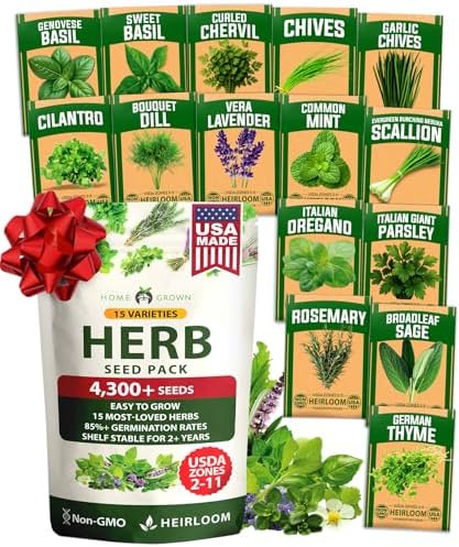 HOME GROWN 15 Herb Seed Variety Kit, 4,300+ Seeds, Culinary Herb Kit by HOMEGROWN