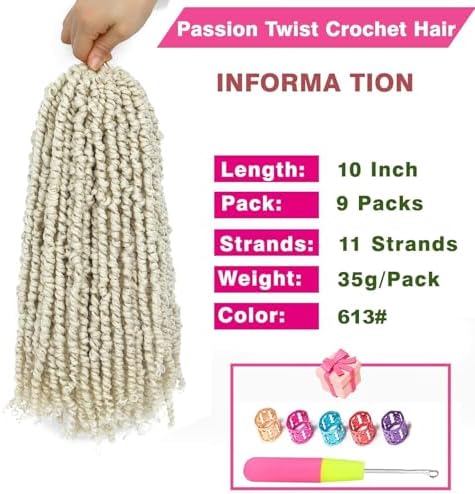 Passion Twist Crochet Hair 10" 613# Pre-Twisted 9Packs - Image 4