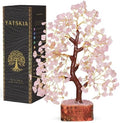 YATSKIA Rose Quartz Crystal Tree, Birthday Gifts for Women, Mom & Friends, Handmade Gem Tree of Life, Home, Bedroom & Office Desk Decor, Thank You Gifts by YATSKIA