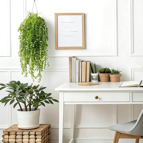 4 Pack Fake Hanging Plants, 38" Artificial Hanging Eucalyptus Plants Greenery Vines UV Resistant Faux Trailing Plants for Indoor Outdoor Wall Shelf Porch Boho Home Patio Decor(4PCS Green) - Image 2