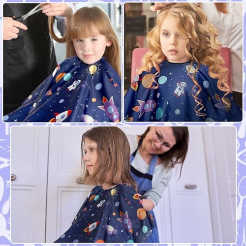 FEBSNOW Kids Hair Cutting Cape, Professional Barber Cape with Duster Brush - Image 6
