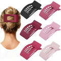 French Flat Hair Clips for Women 6pcs Hair Claw Clips for Thick or Thin Hair Matte Claw Clips for Girls Barrettes Non-Slip Strong Hold Hair Accessories for Women (Pink Purle) by Artchita