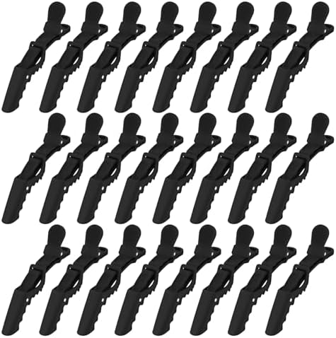 24 Pcs Black Matte Alligator Hair Clips for Women Professional Hair Styling Clips for Hairdressing, Sectioning, Coloring and Salon Use by Ondder