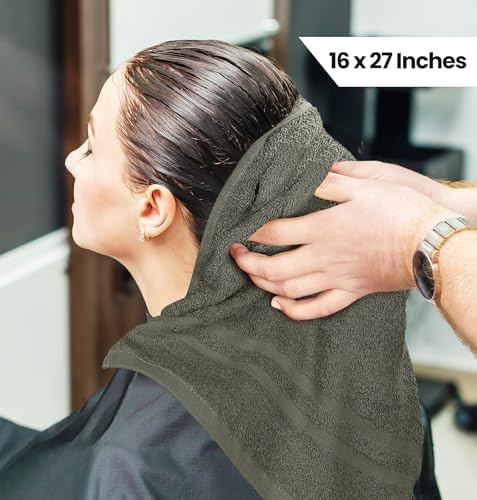 Utopia Towels Cotton Bleach Proof Salon Towels (16x27 inches) - Bleach Safe Gym Hand Towel (24 Pack, Dusty Olive) - Image 2