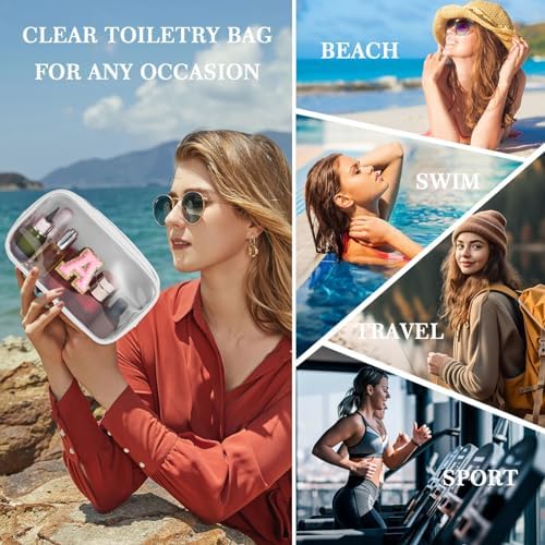 YOOLIFE Travel Clear Makeup Bag, Waterproof Toiletry Bags for Women, Cosmetic Bag, Preppy Stuff, Birthday Gifts for Women, Personalized White Mother Girlfriend Wife Gifts - Image 2