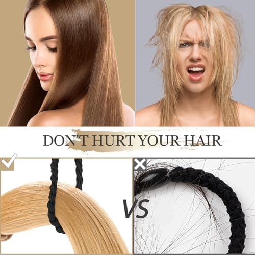 KANPRINCESS 5Pcs Boho Hair Tie Bracelet, Elastic Ponytail Bands for Women - Image 3